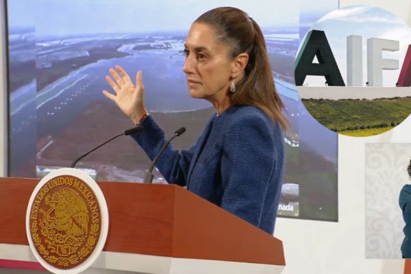 La presidenta Claudia Sheinbaum afirmó que el traslado de operaciones de carga del AICM al AIFA fue una decisión basada en criterios técnicos y en ejercicio de la soberanía nacional. Foto: Nación 321 / Ovaciones