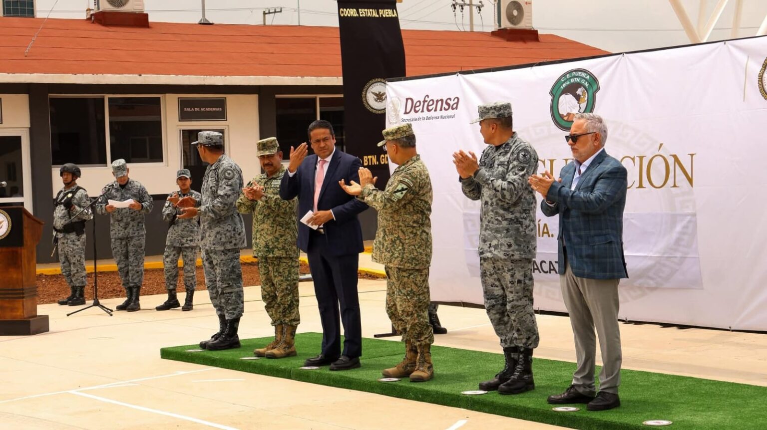 Fue inaugurada una nueva base de la Guardia Nacional en Chignahuapan, Puebla, gracias a la colaboración entre los municipios de Chignahuapan y Zacatlán. Foto: 24 Horas Puebla