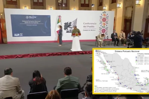 Durante la conferencia matutina, la Secretaría de Marina presentó un plan para modernizar los puertos de Ensenada, Manzanillo, Lázaro Cárdenas, Acapulco, Veracruz y Progreso.