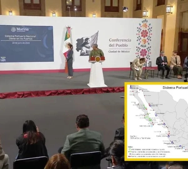 Durante la conferencia matutina, la Secretaría de Marina presentó un plan para modernizar los puertos de Ensenada, Manzanillo, Lázaro Cárdenas, Acapulco, Veracruz y Progreso.