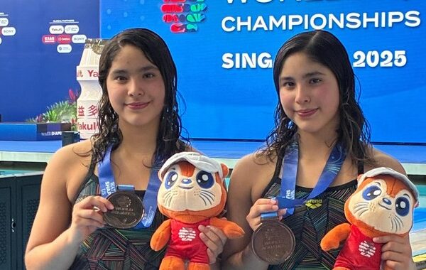 Lía y Mía Cueva, promesas de Jalisco, logran medalla de bronce en Mundial de Deportes Acuáticos