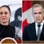 La presidenta Claudia Sheinbaum y el primer ministro canadiense, Mark Carney, sostuvieron un nuevo diálogo para dar seguimiento a su encuentro en la cumbre del G7. Foto:. López Dóriga Digital