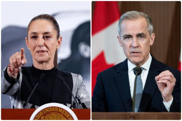 La presidenta Claudia Sheinbaum y el primer ministro canadiense, Mark Carney, sostuvieron un nuevo diálogo para dar seguimiento a su encuentro en la cumbre del G7. Foto:. López Dóriga Digital