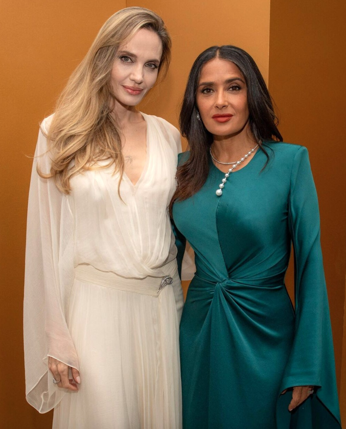 Las actrices Angelina Jolie y Salma Hayek arribaron a Veracruz el 16 de julio, donde sostuvieron un encuentro privado con la gobernadora Rocío Nahle García. Foto: le jolie