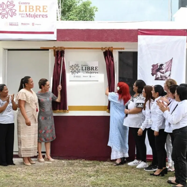 Claudia Sheinbaum inaugura Centro Libre para las Mujeres en Calakmul.