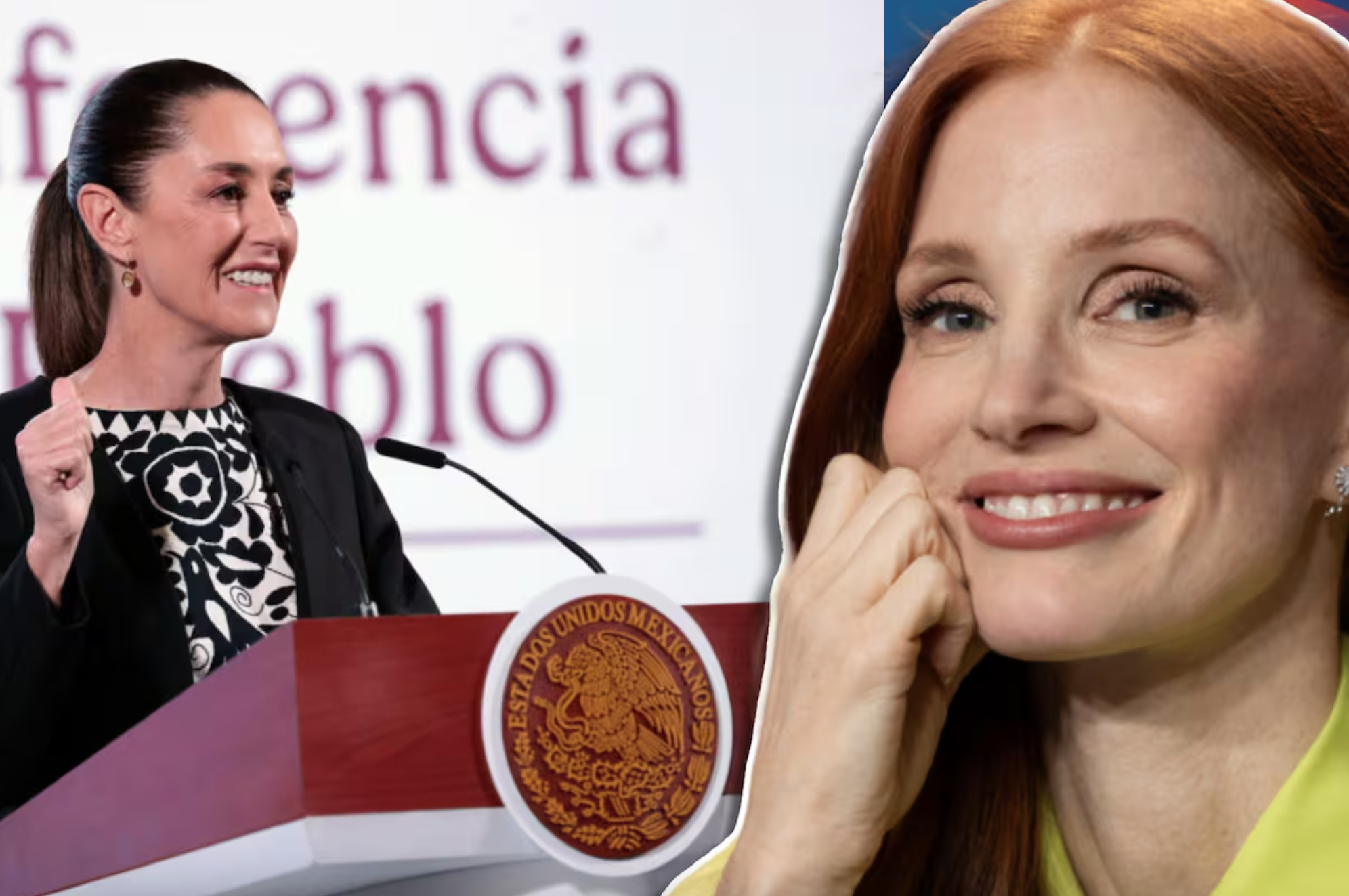 Jessica Chastain elogió a Claudia Sheinbaum durante la promoción de Dreams en México: “Es inteligente e inspiradora”, destacó la ganadora del Oscar sobre la presidenta del país. Foto: El Imparcial.