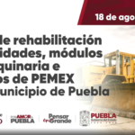 El Gobierno de Puebla inició la rehabilitación de 10 vialidades clave en la capital, con más de 43 kilómetros de repavimentación y apoyo de Pemex en insumos. Imagen: Gobierno de Puebla.