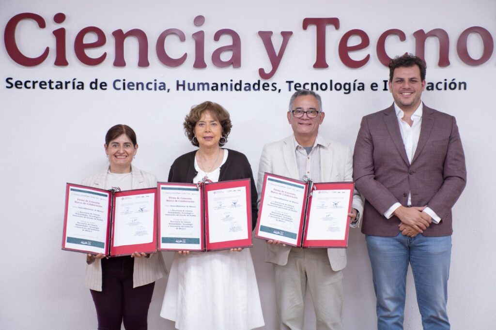 Secretaría homónima del Estado de Puebla (SECIHTI Puebla) firmaron un convenio marco de colaboración para impulsar el desarrollo científico