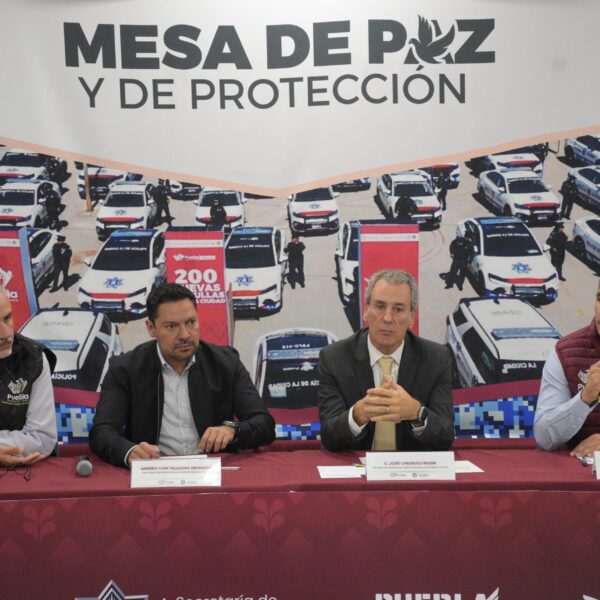 El alcalde Pepe Chedraui presentó los avances en seguridad alcanzados en Puebla capital.
