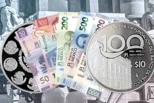 El Banco de México celebró su primer centenario con la emisión de una moneda conmemorativa de plata.