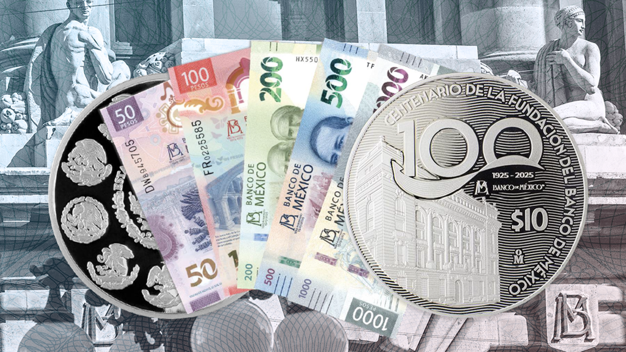 El Banco de México celebró su primer centenario con la emisión de una moneda conmemorativa de plata.