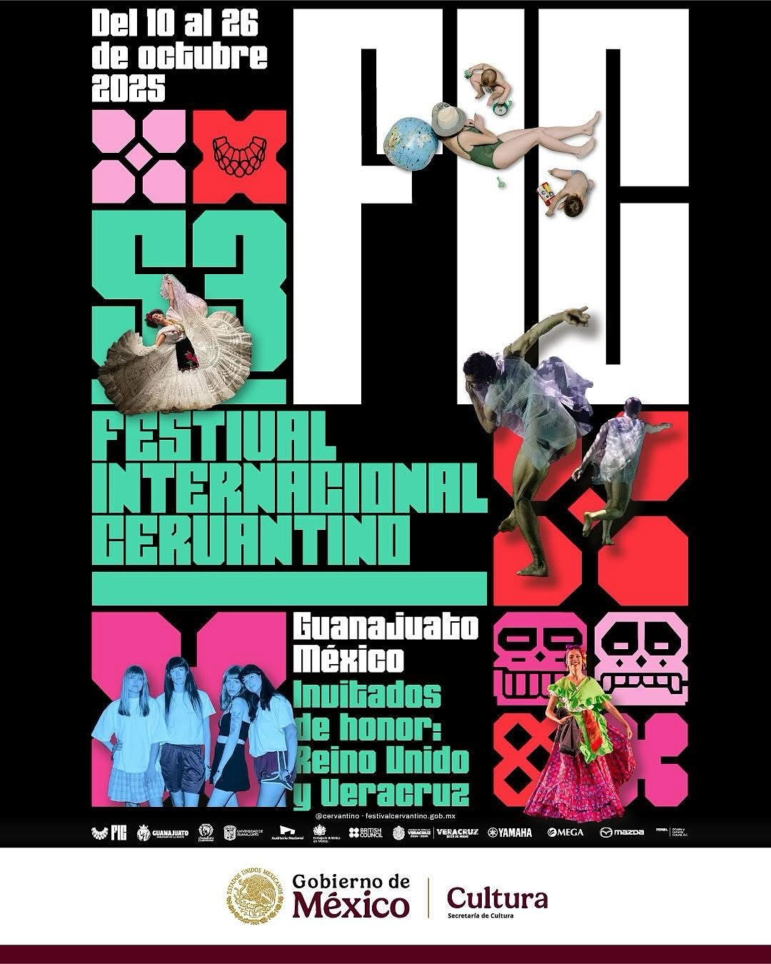 Guanajuato será sede del Cervantino 2025 del 10 al 27 de octubre, con Reino Unido y Veracruz como invitados de honor.