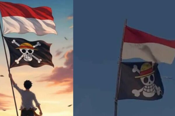 En Indonesia, la Jolly Roger de Monkey D. Luffy, ha pasado de los camiones a las calles, donde estudiantes, trabajadores y activistas la han convertido en símbolo de resistencia frente a medidas gubernamentales cuestionadas. Foto: Mathrubhumi.