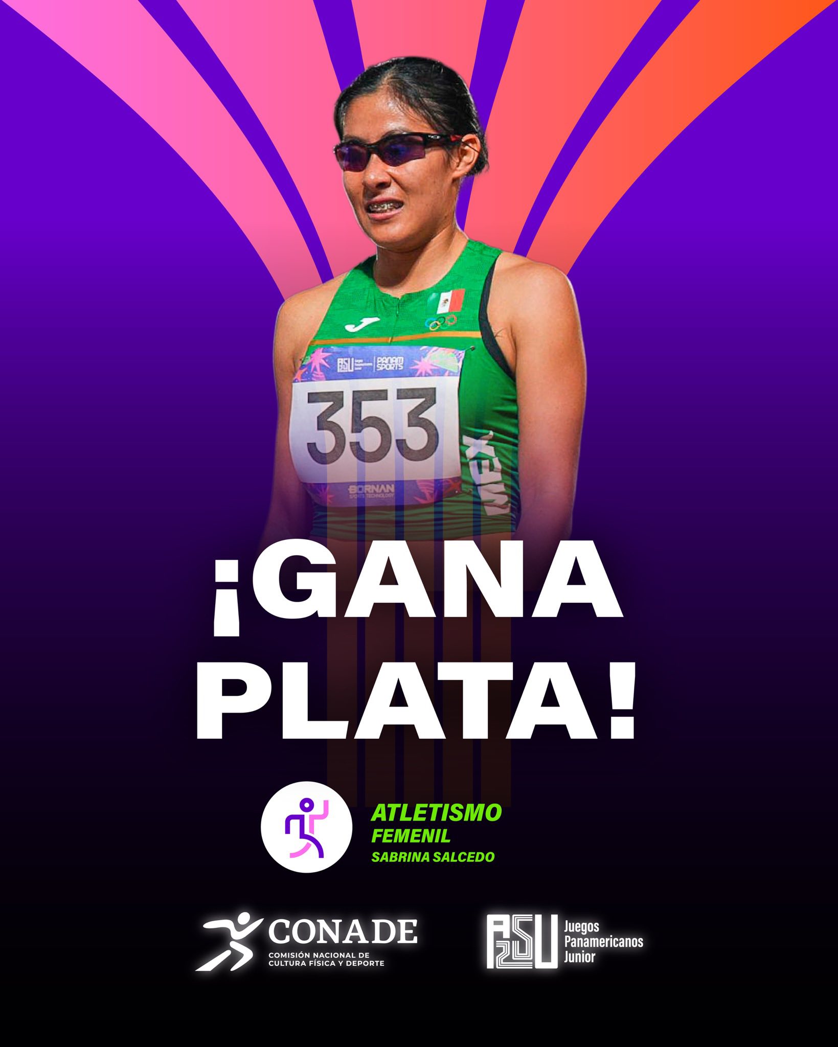 Juárez y Salcedo dan oro y plata a México en 1,500 metros de atletismo en ASU2025