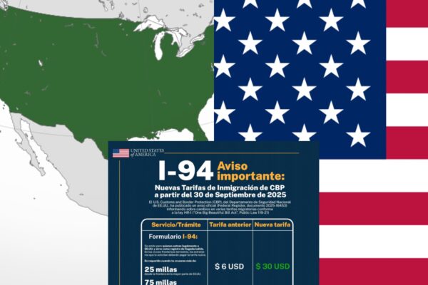 El Congreso de Estados Unidos aprobó un fuerte incremento al costo del permiso I-94, documento indispensable para ciertos viajeros mexicanos que cruzan por tierra; de 6 dólares, ahora costará 30. Imagen: X @CerebrosG.