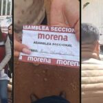 La elección interna de Morena en la junta auxiliar de Tomatlán, Zacatlán, terminó suspendida tras denuncias de fraude y enfrentamientos entre militantes, luego de hallarse boletas presuntamente rellenadas en una de las urnas. Imagen: El Sol de Puebla.