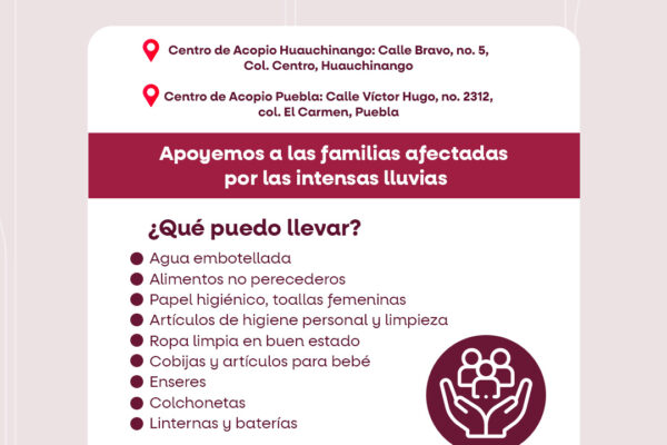 Gissel Santander impulsa centros de acopio y coordina ayuda para las familias damnificadas por las lluvias en la Sierra Norte de Puebla.