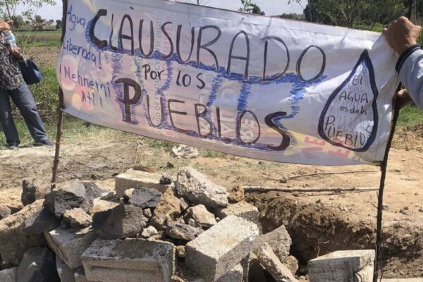 Habitantes de San Miguel Xoxtla impidieron el inicio de la perforación del llamado Pozo del Bienestar. Foto: Callejero Noticias.