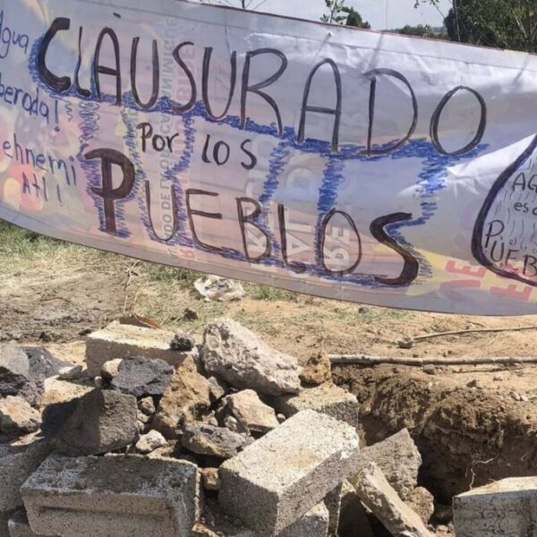 Habitantes de San Miguel Xoxtla impidieron el inicio de la perforación del llamado Pozo del Bienestar. Foto: Callejero Noticias.