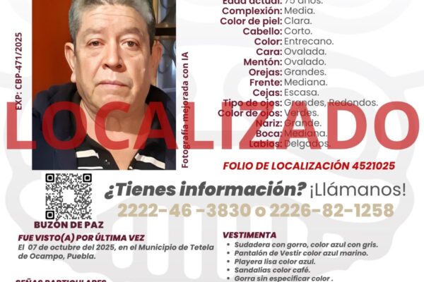 Autoridades hallaron el cuerpo de Pedro Segura, una de las víctimas de las lluvias en Puebla. Con su localización, ya suman 23 fallecidos por la contingencia.