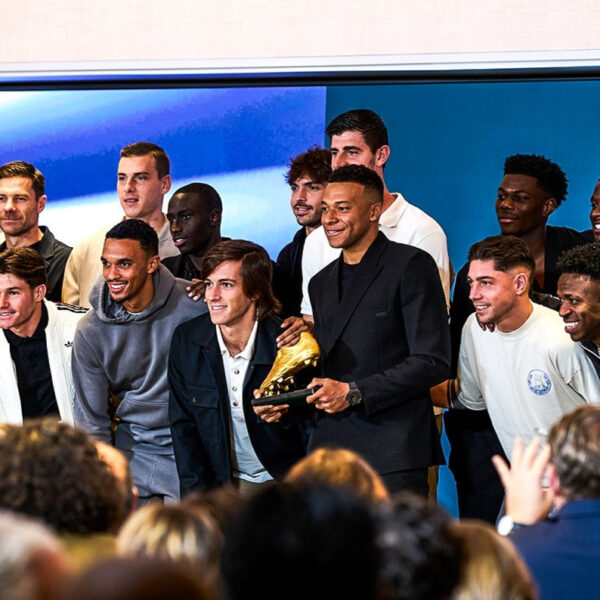 Primer Bota de Oro para Mbappé con el Madrid. El francés sigue los pasos de Hugo Sánchez y Cristiano Ronaldo en la historia del club. FOTO: B/R Football.