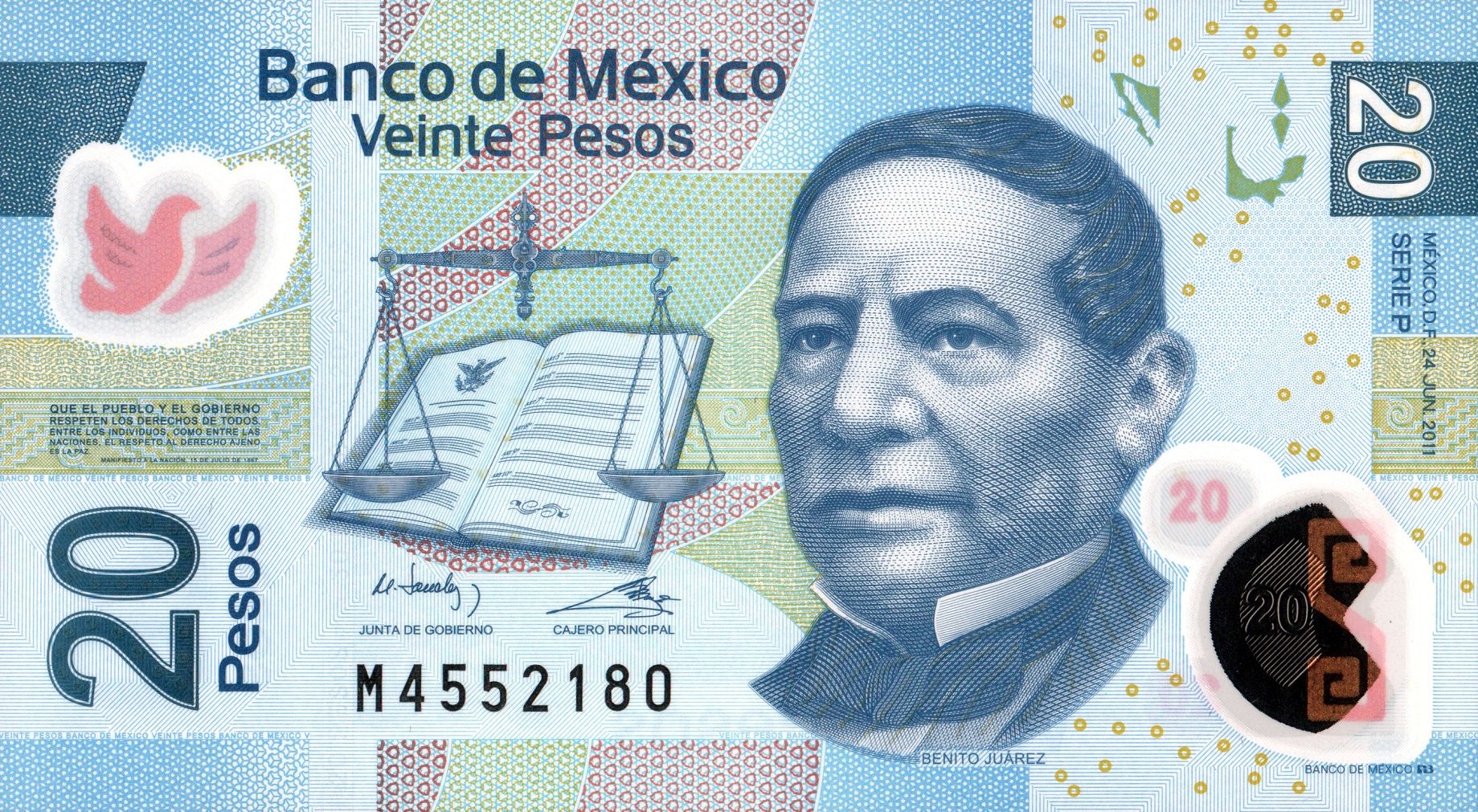 Benito Juárez se despide del billete de 20 pesos. El Banco de México inicia el retiro del emblemático billete azul.