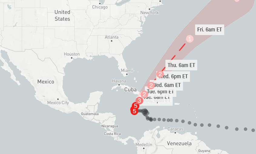 Huracán Melissa alcanza categoría 5 y amenaza Jamaica con lluvias catastróficas