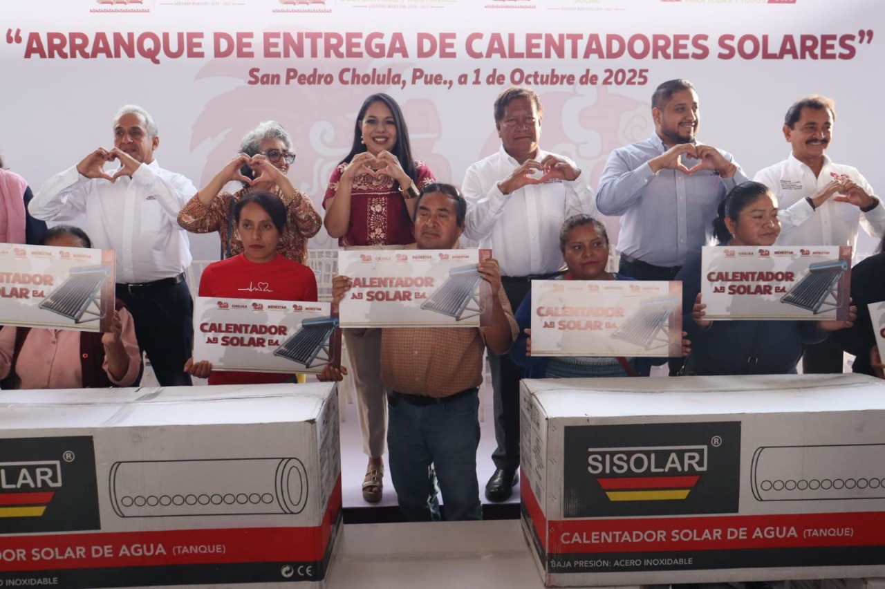 El Ayuntamiento de San Pedro Cholula comenzó la entrega de 2 mil calentadores