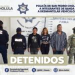 Operativo conjunto entre Marina, SSP y Policía de Cholula permitió detener a tres personas que desmantelaban un tractocamión robado en Ajalpan.