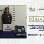 Detienen a presunto responsable de robo a ferretería en Rafael Ávila Camacho, San Pedro Cholula Gracias a la colaboración vecinal y la rápida acción de la Policía de San Pedro Cholula, se logró detener a un hombre señalado por robo a comercio en la Junta Auxiliar de Rafael Ávila Camacho.