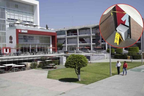 Un feto de aproximadamente siete meses de gestación fue hallado en los baños de UPAEP, en Puebla. El caso, descubierto por personal de limpieza, ya es investigado por la Fiscalía estatal. Imagen: Grupo VX.