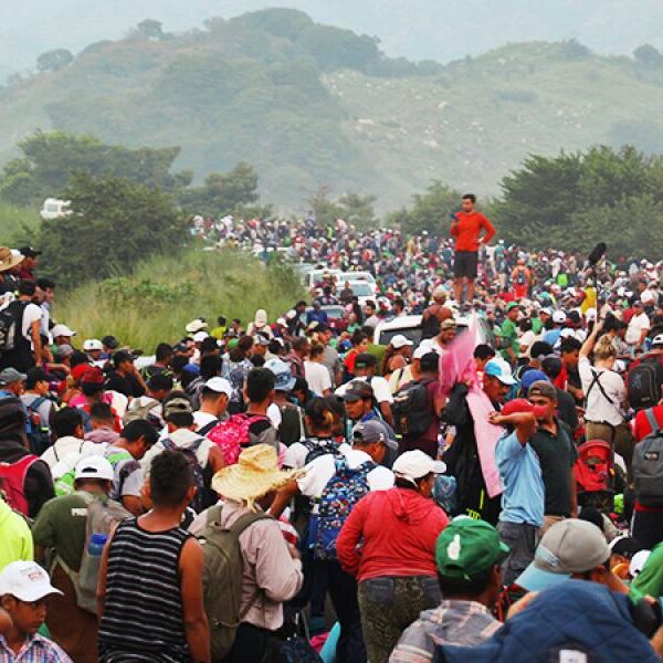 Cerca de 1,200 migrantes salieron del sur rumbo a la capital