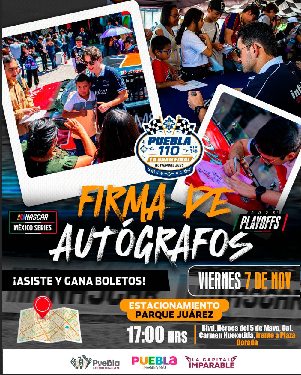 Gobierno de la Ciudad invita a firma de autógrafos y exhibición de autos de NASCAR México Series en el Parque Juárez