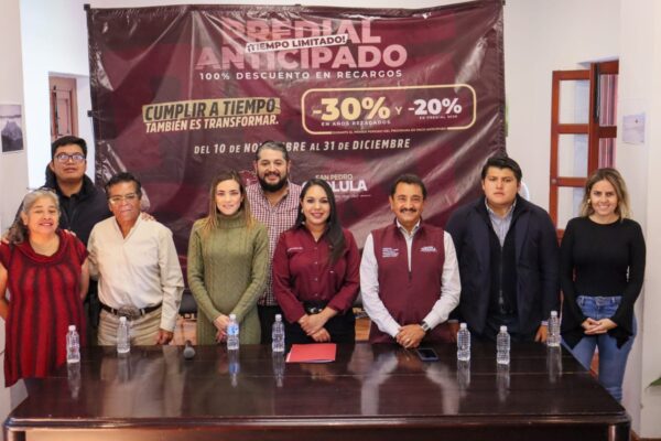 El Ayuntamiento de San Pedro Cholula lanzó su programa de estímulos fiscales con descuentos de hasta 30% en el pago del Predial y condonación total de recargos.