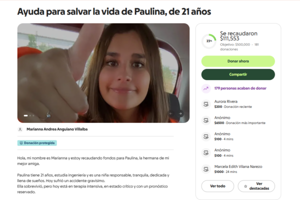 Colecta para Paulina.