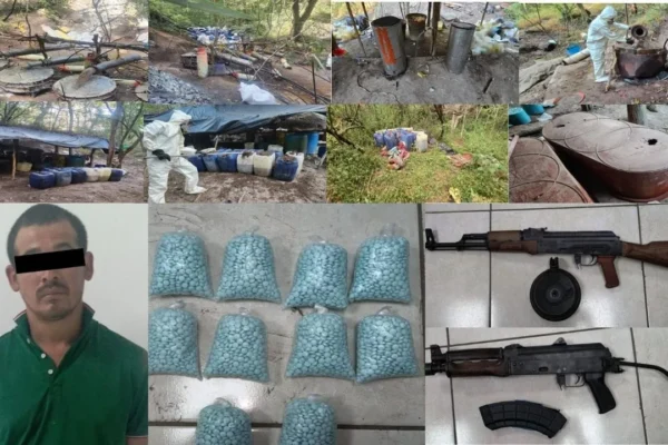 El operativo 'Frontera Norte' de la Sedena y la Guardia Nacional permitió desmantelar un laboratorio clandestino y un decomiso valuado en más de 2 mil millones de pesos. FOTO: The Herald USA.