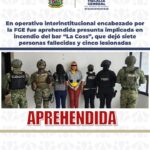 Cae una tercera implicada por el ataque al bar Lacoss; la FGE la ubica cerca de Plaza Ventura y ejecuta la orden de aprehensión.