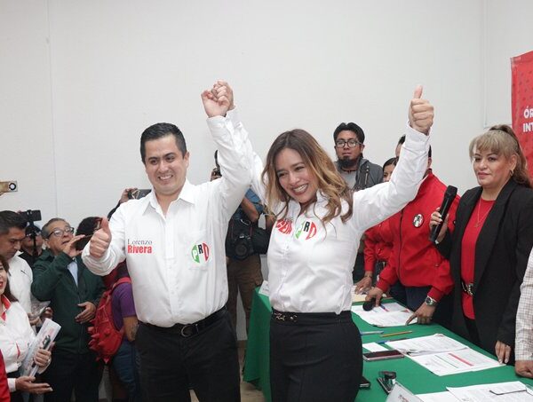 Xitlalic Ceja y Lorenzo Rivera encabezarán al PRI en Puebla; como planilla única, serán dirigente estatal y secretario general, respectivamente. FOTO: Cortesía.