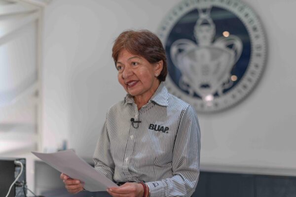 La rectora de la BUAP, Lilia Cedillo, afirmó que en 2026 la universidad buscará consolidar un ambiente de paz y fortalecer su desarrollo académico. FOTO: BUAP.