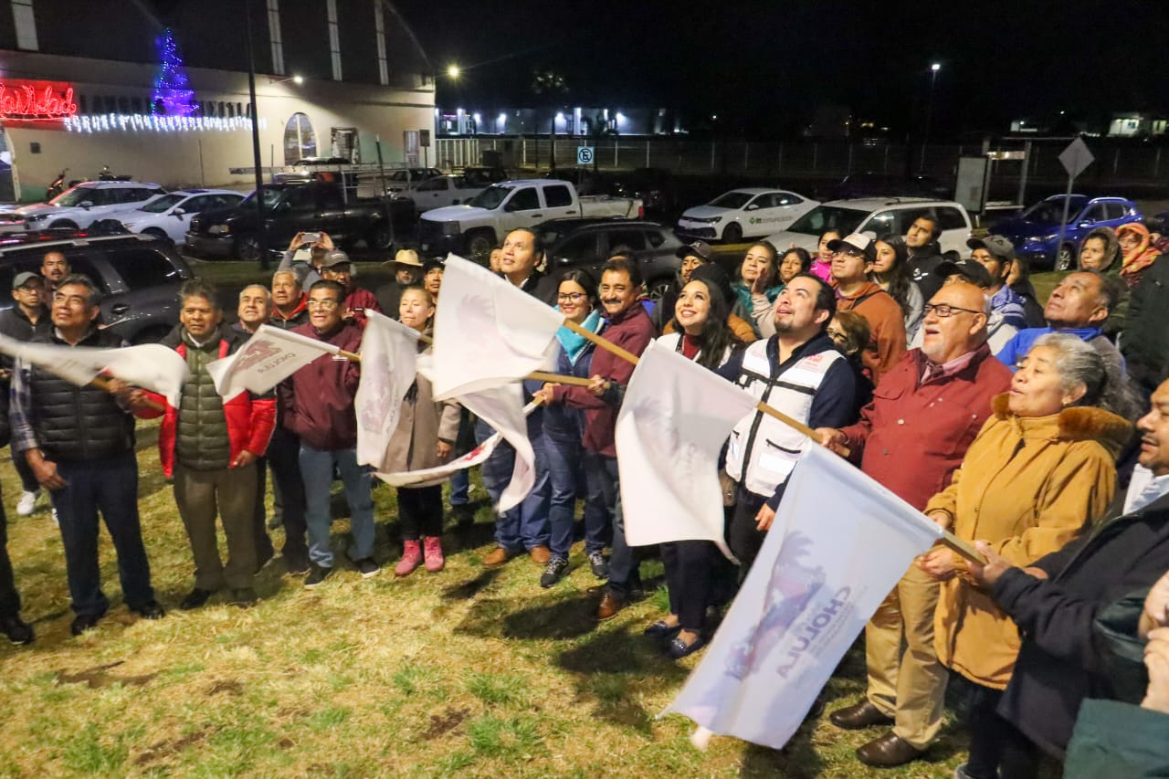 Renuevan alumbrado en Paso de Cortés; más de 8 km iluminados en San Pedro Cholula