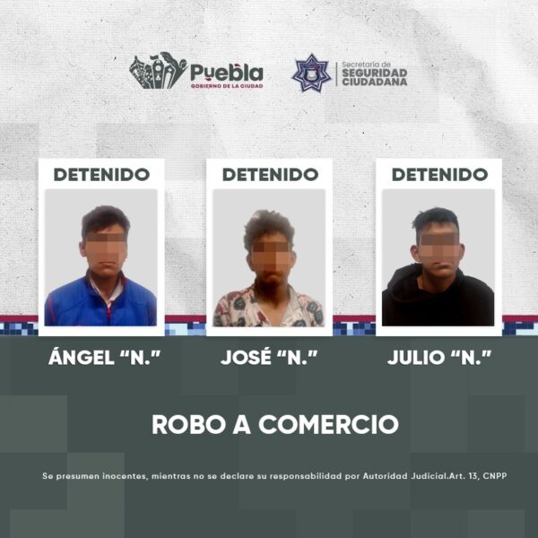 Detención de tres hombres vinculados por robo a comercio.