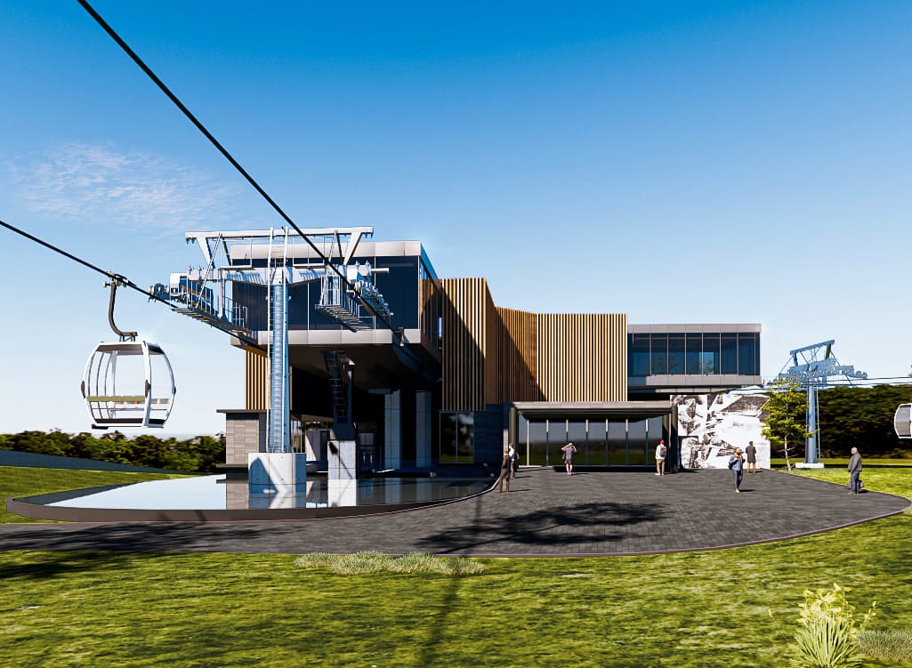 El gobierno de Puebla inició la construcción del Cablebús, un sistema de transporte por cable que conectará distintas zonas de la ciudad en menos de una hora. IMAGEN: Gobierno de Puebla.