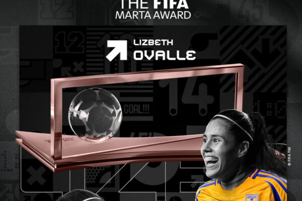 Lizbeth Ovalle recibió el Premio Marta al Mejor Gol del Año en The Best de la FIFA. IMAGEN: FIFA.