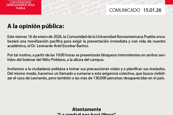 Ibero convoca a una movilización para hoy en punto de las 10 de la mañana.