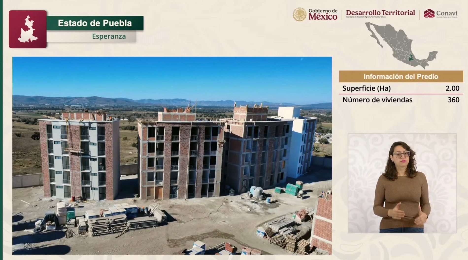 El gobierno federal elevó a 1.8 millones la meta sexenal de vivienda; en Puebla, 4 mil 955 casas para familias sin propiedad y de bajos ingresos. IMAGEN: La Conferencia del Pueblo.