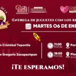 Caravana de la Transformación llevará Reyes Magos y juguetes a San Pedro Cholula y juntas auxiliares La entrega de juguetes a niñas y niños de San Pedro Cholula son parte de las acciones de convivencia y fortalecimiento comunitario por el Día de Reyes.