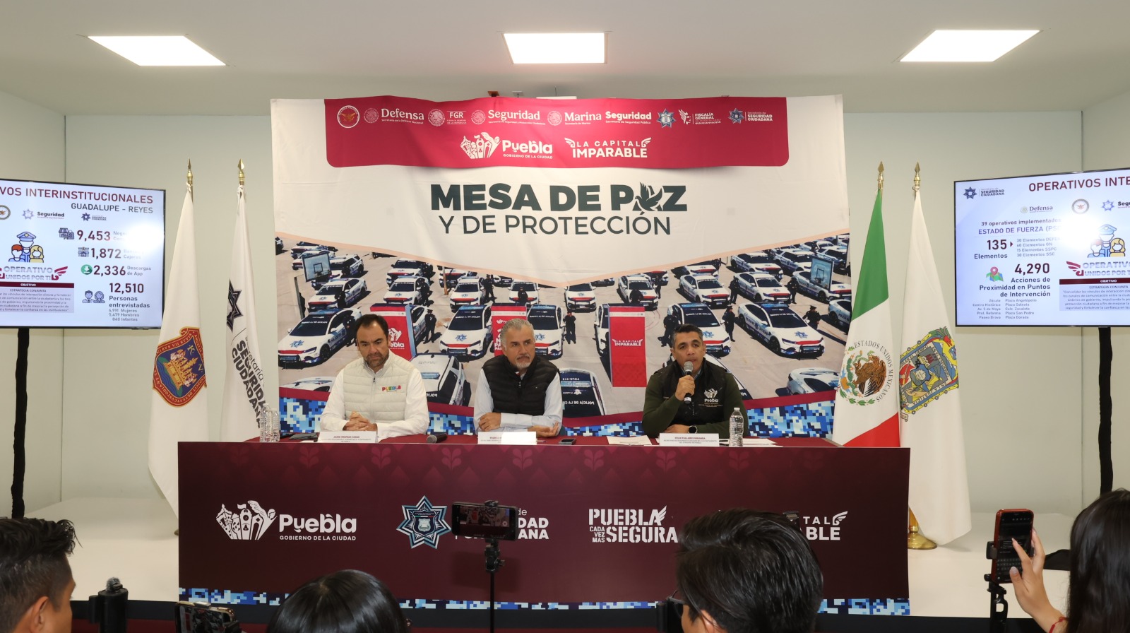 Félix Pallares, titular de la SSC Puebla, presentó cifras en seguridad conseguidas en 2025.