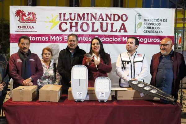 48 luminarias LED fueron instaladas en San Cristóbal Tepontla como parte de las mejoras municipales del Gobierno de Cholula.