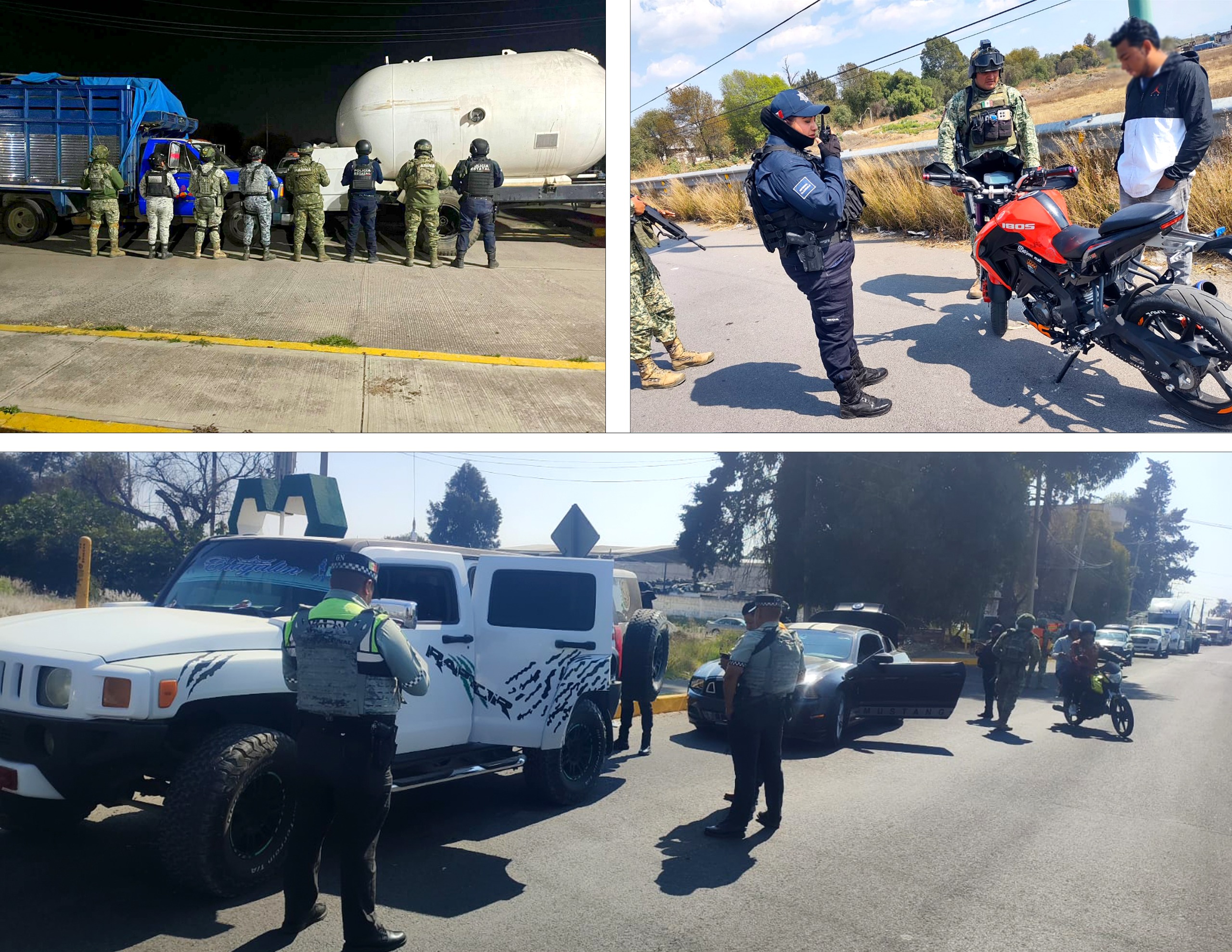 Operativo interestatal en Texmelucan deja tres detenidos y vehículos asegurados