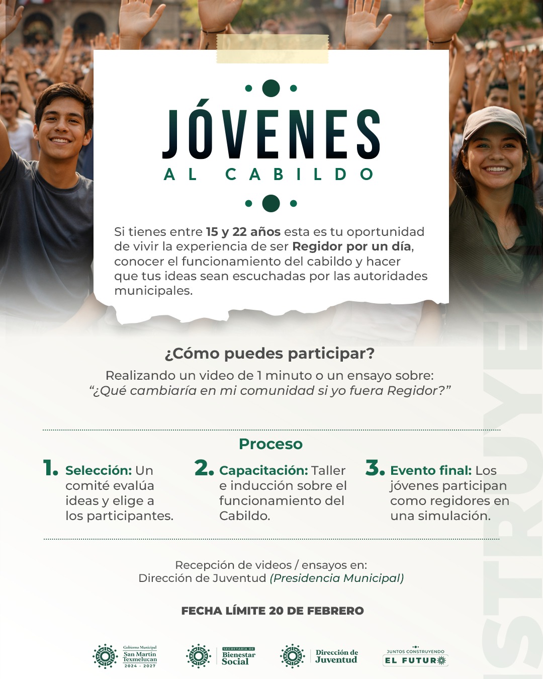 Texmelucan invita a jóvenes a participar como regidores por un día